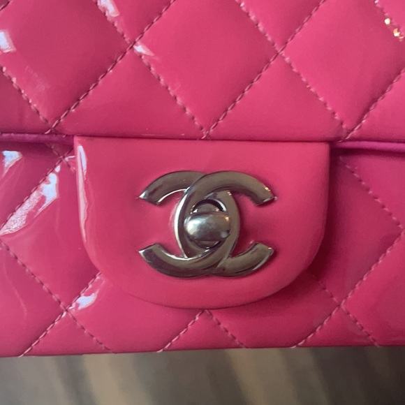 Chanel Pink Mini Flap patent  Crossbody Bag - Picture 3 of 17